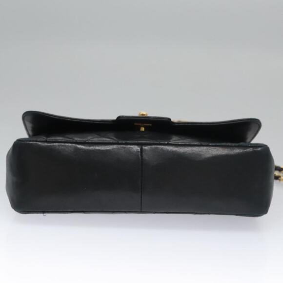 CHANEL Matelasse Turn Lock Chain Shoulder Bag Lamb Skin Black CC - Picture 5 of 16